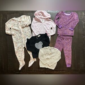 (6 Pieces) Mixed Lot Baby Girl Clothes, size 24 Months and 2T.